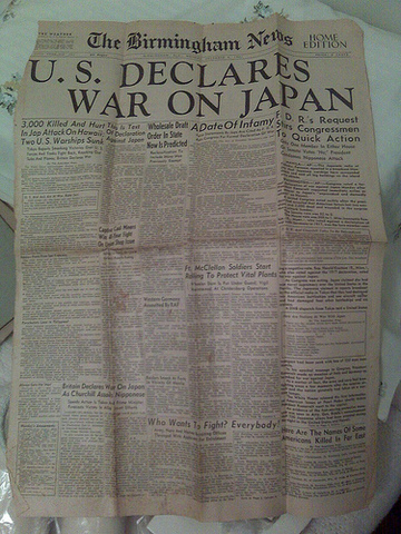 U.S declares war on Japan