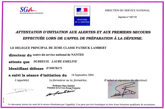 initiation aux alertes et aux premiers secours