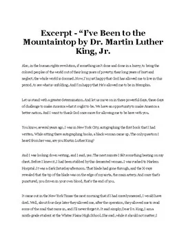 I’ve Been to the Mountaintop - Martin Luther King