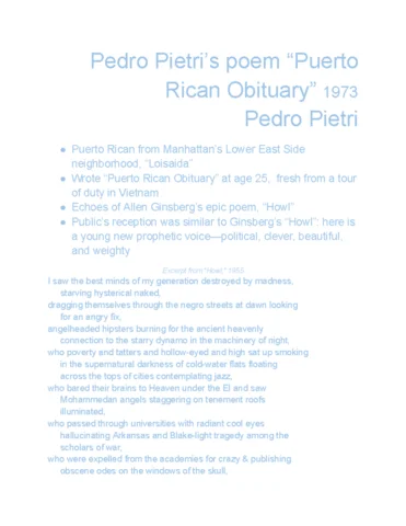Pedro Pietri - Puerto Rican Obituary