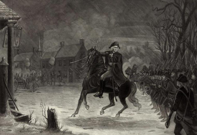 Washington captures Hessians at Trenton, New Jersey