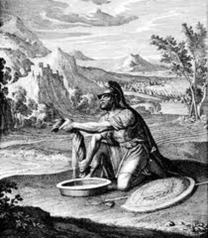 Gideon puts a cloak outside to see if dew forms on the top.