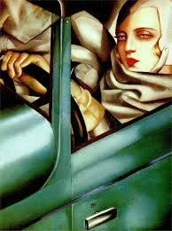 Tamara in the Green Bugatti