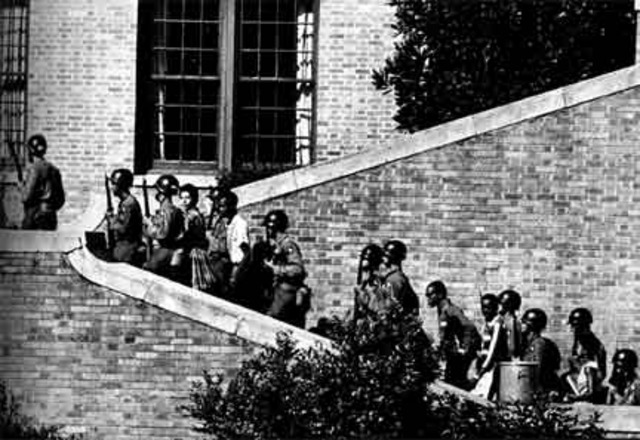 President Eisenhower places National Gaurd to protect the "Little Rock Nine"