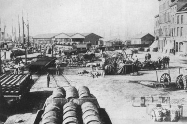 Dokwerkers aan de Rijnkaai