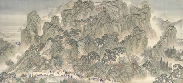 The Kangxi Emperor's Southern Inspection Tour -  Scroll Three:  Ji'nan to Mount Tai