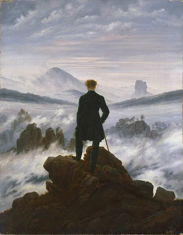 1818  - Viandante sul mare di nebbia-Caspar David Friederich