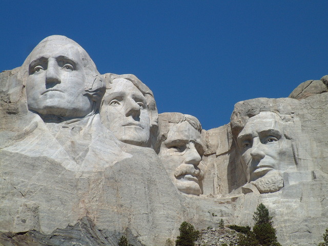 Carving begins at Mount Rushmore, South Dakota