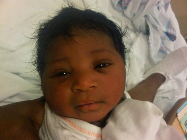 Khenadi Bell was born on her due date.