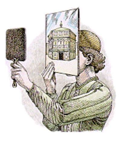 Brunelleschi creates linear perspective