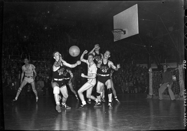 US enters WW2; Basketball becomes difficult