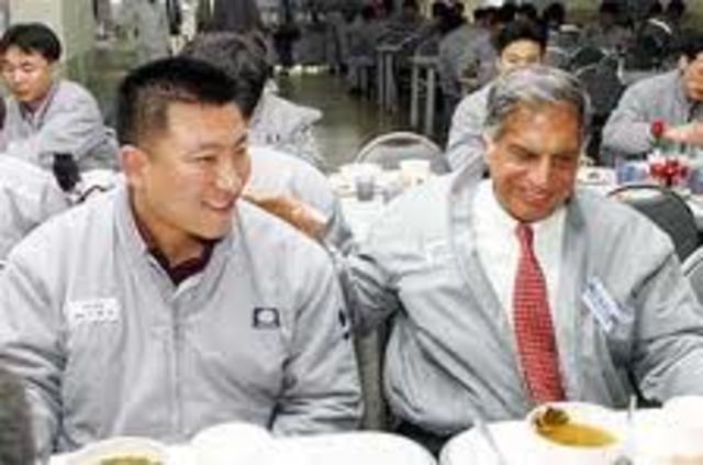 Tata Motors acquiresthe heavy vehicles unitof Daewoo Motors,South Korea. Also  Tata Steel makes its first major overseasinvestment in NatSteelAsia, headquarteredin Singapore.   And also Tata Consultancy Services goes public in India's private sector's lar