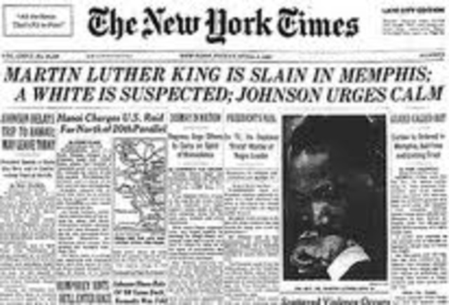 Martin Luther King is killed