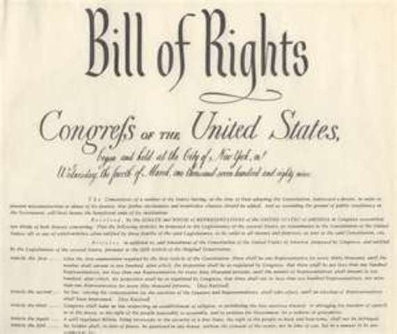 Bill of Rights Added to Consitution