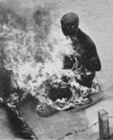 Buddhist monk Thich Quang Duc self-immolates