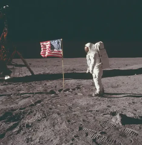 Man steps on the moon