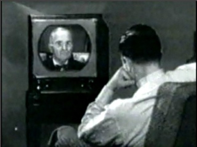 Harry Truman becomes the first president to address the nation on TV from the White House.