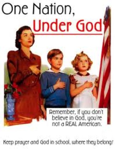 President Eisenhower and Congress add the words “Under God” to the Pledge of Allegiance