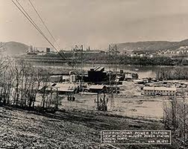 The first nuclear power plant in the U.S. goes online at Shippingport, Pa.