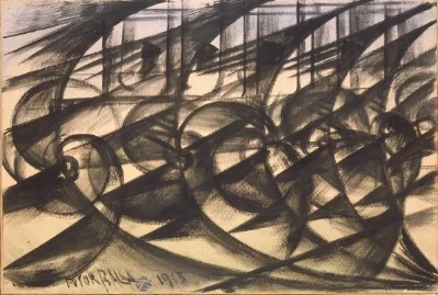 Snel rijdende auto (Futurisme)