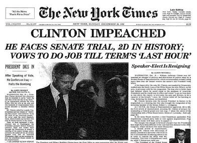 Bill Clinton Impeached by the House of Representatives