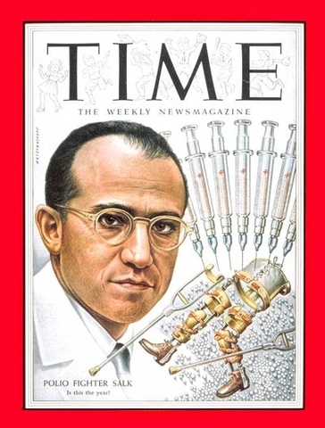 •	Polio vaccine announced to the world by Dr. Jonas Salk and Dr. Thomas Francis.