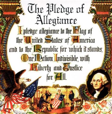 •	President Eisenhower and Congress add the words “Under God” to the Pledge of Allegiance.