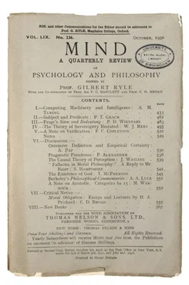 Alan Turing pública articulo "Computing Machinery and intelligence"