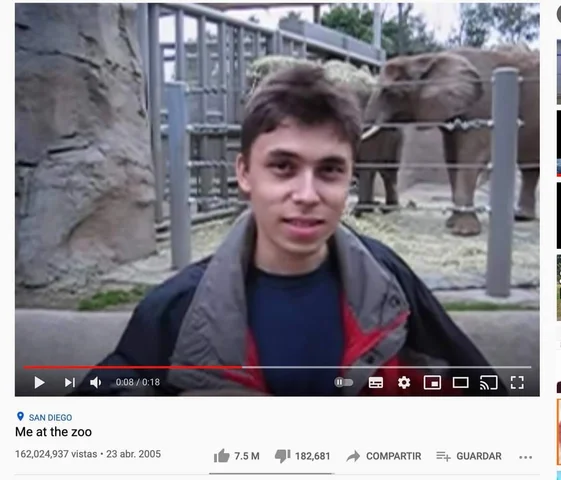 Se sube el primer video a YouTube