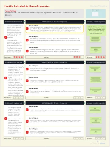 Plantilla de ideas o propuesta