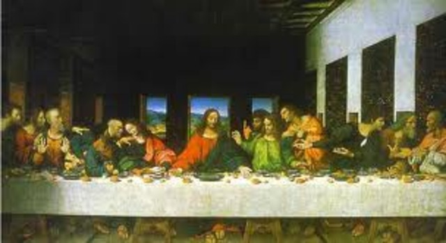 Leonardo da Vinci paints The Last Supper