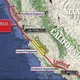 The san andreas fault divides into three segments,