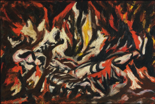 Pollock painted "Flame" Oil on canvas