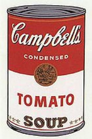 Warhol created "Campbell Soup" screenprint
