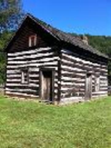 abe is bornin a log cabin.