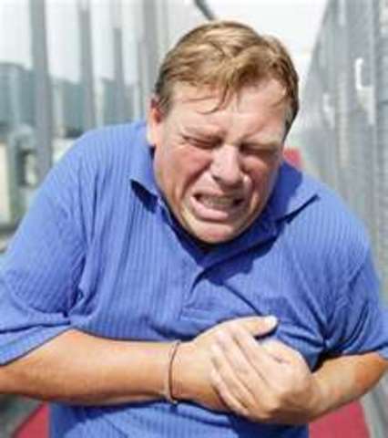 The pilot has a heart attack