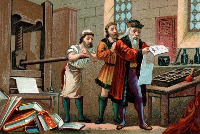 Invención de la imprenta de Gutenberg