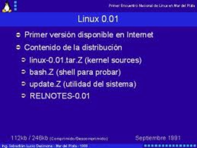 primera versión de LINUX 0.01