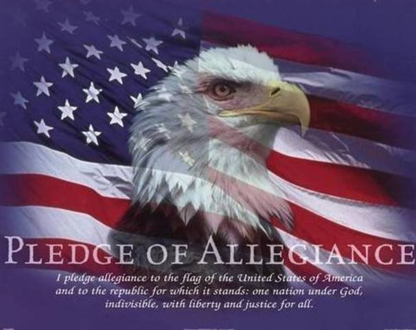 President Eisenhower and Congress add the words “Under God” to the Pledge of Allegiance