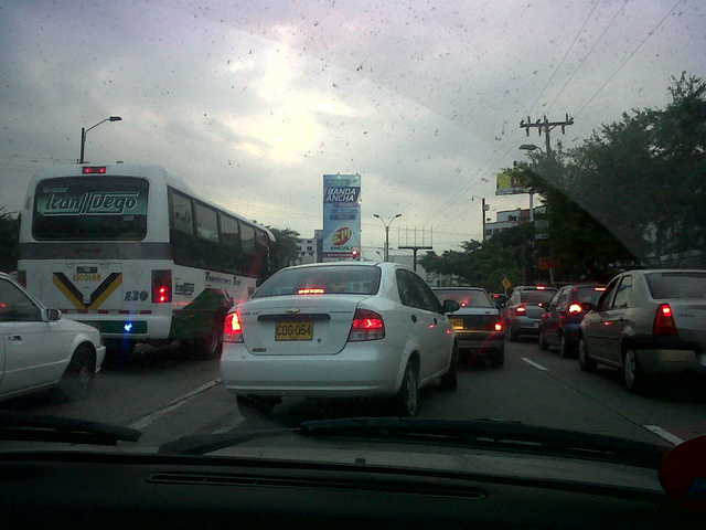 Estado del trafico en el sur de la ciudad de Cali