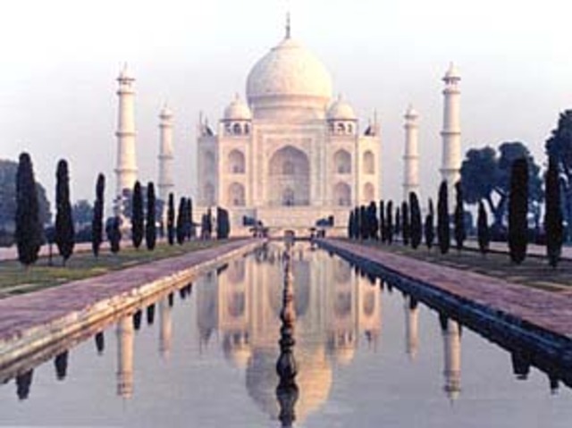 Shah Jahan, the ruler of the Mughal Empire, builds the Taj Mahal