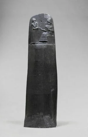 Law Code Stele of King Hammurabi, basalt, Babylonian, 1792-1750 B.C.E.