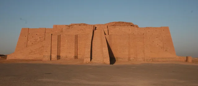 Ziggurat of Ur (largely reconstructed), c. 2100 B.C.E, mud brick and baked brick Tell el-Mukayyar, Iraq