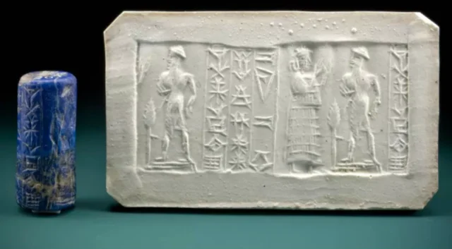 Cylinder seal with clay impression