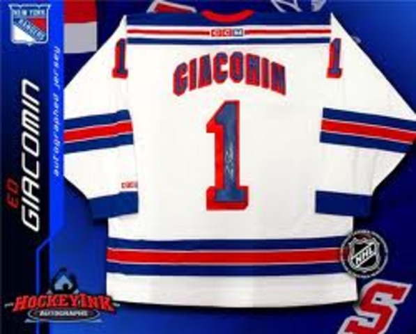 NY Ranger's Golie #1 Eddie Giacomin's Jersey