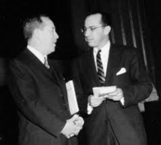 •	Polio vaccine announced to the world by Dr. Jonas Salk and Dr. Thomas Francis.
