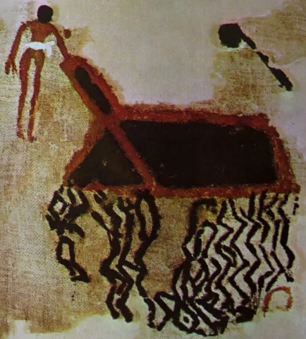 Fragment of linen with a painting 3500 BCE
