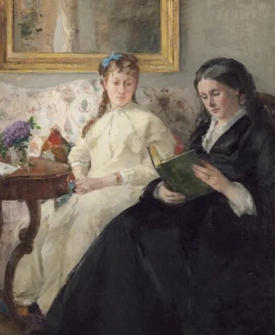 The Mother and Sister of the Artist aka The Reading by Berthe Morisot