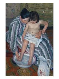 Mary Cassatt, A Child’s Bath, 1893, O/C, 39” x 26”, Art Institute of Chicago