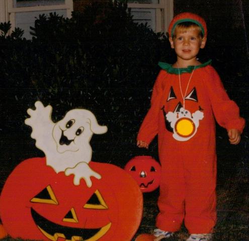 joseph loved being a pumpkin for halloween